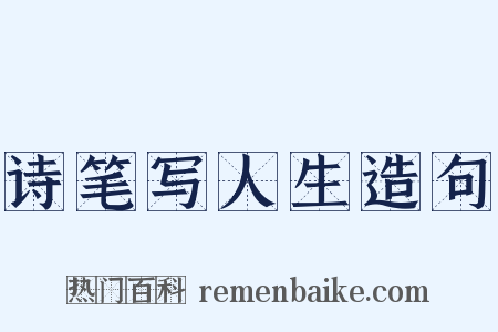 诗笔写人生造句是什么意思的图片